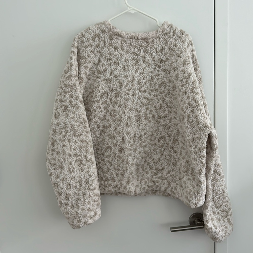 Cheetah Print, oversized fleece sweater